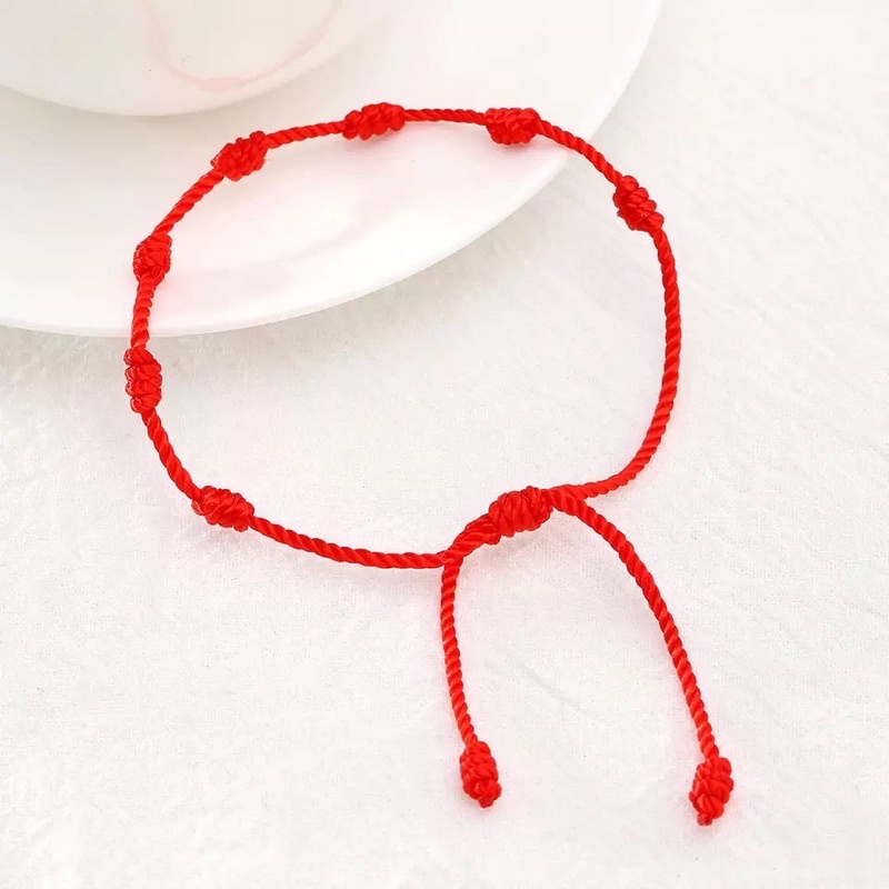 Pulseira Vermelha Kabbalah 7 nós / Ethnic / Corda Vermelha Pulseira vermelha Pulseira Sete Nós