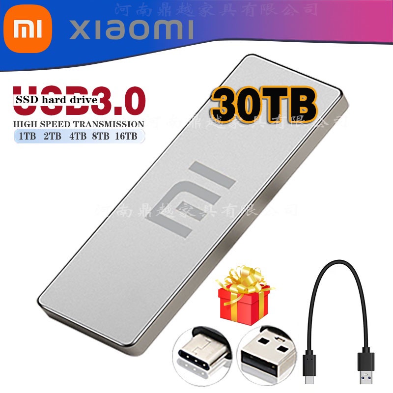 Disco rígido externo SSD 16TB 30TB Disco rígido externo HD de 8TB Interface USB 3.0 tipo C de 4TB Disco rígido externo HD de alto desempenho de 1TB/2TB