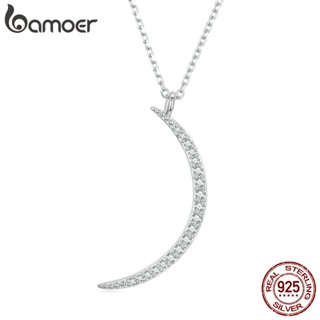 Bamoer 925 Colar De Lua Crescente Silve Moda Jóias Para Mulheres Presentes BSN286
