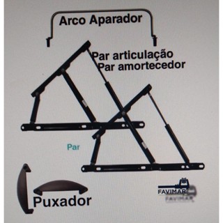 Kit Articulação Preta Completa Cama Box Baú Pistão 800n