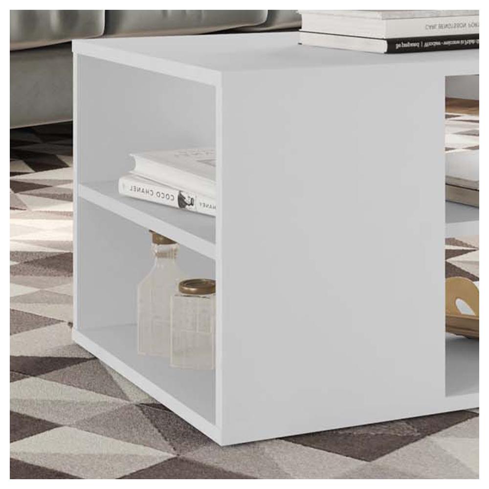 Detalhes do Mesa de Centro Com Divisória Retangular Opala Branco Caemmun