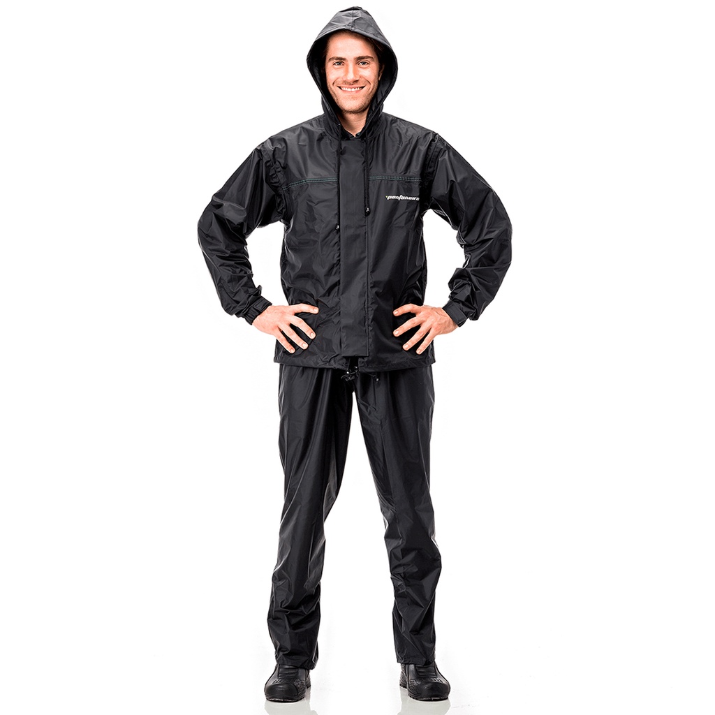 Kit Capa De Chuva Reforçada Pantaneiro Nylon Com Capuz Unissex 100% Impermeável Motoqueiro Motoboy * Promoção *