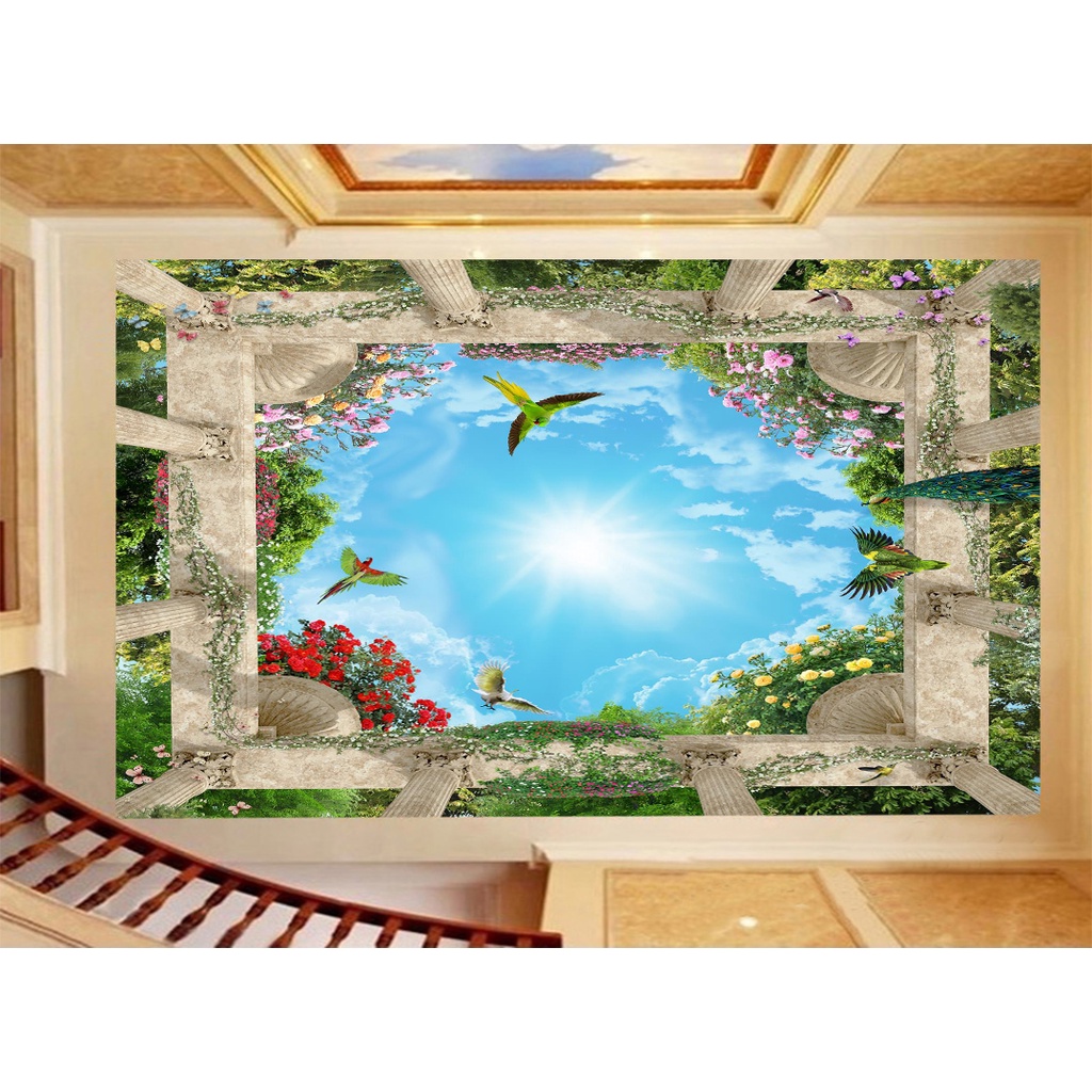 Papel de Parede de Teto - Adesivo Decorativo Para Teto - Painel Fotográfico Espaço Universo Paisagem Céu Galaxia ROF - 034