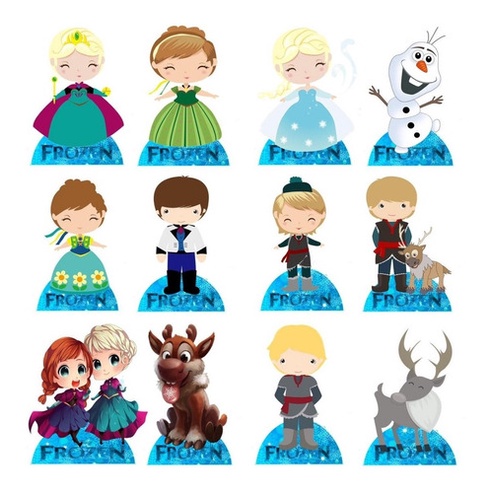 Kit 12 Display Mesa Frozen Cute Festa Decoração 20cm