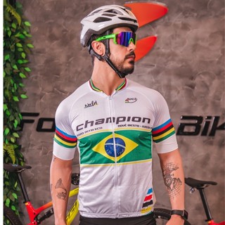 Camisa de Bike Masculina Champion Brasil Premium Branca