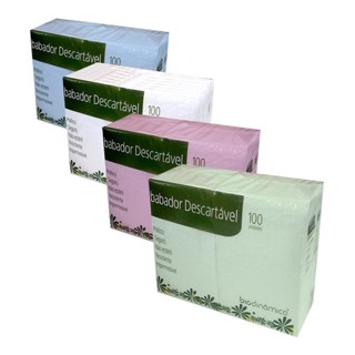 Babador Descartavel Impermeavel C/ 100 Unid. - Escolha A Cor