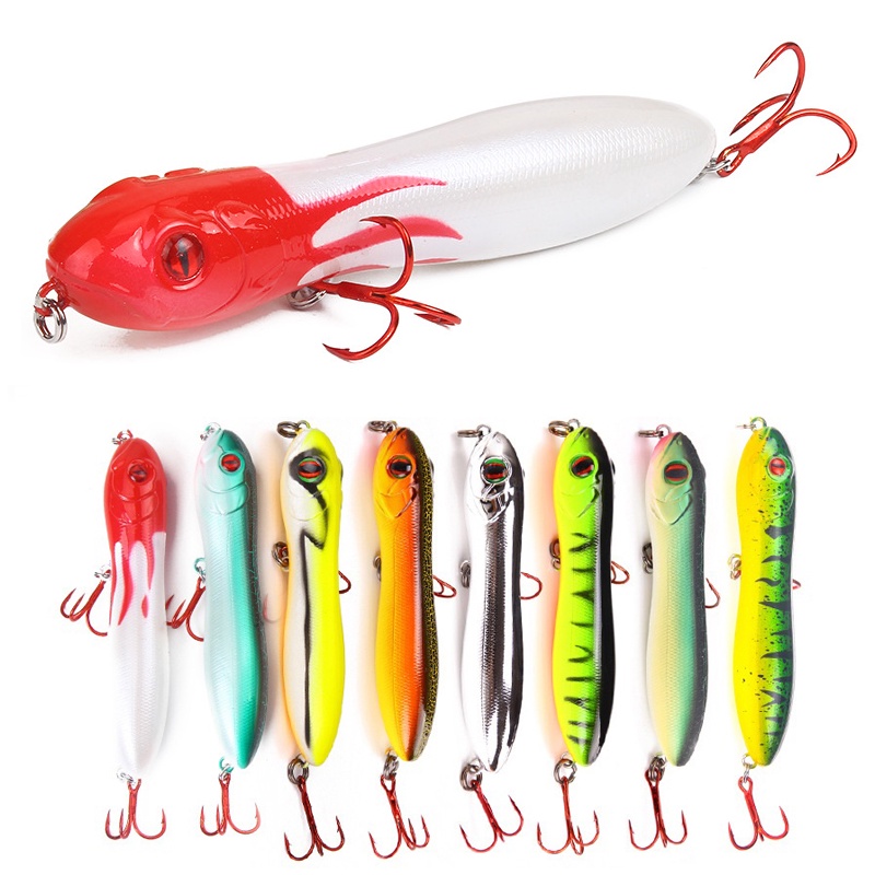 1 Pçs Iscas De Pesca Topwater Lápis Flutuante Isca Dura 10cm 16g Wobblers Artificiais Cobra Crankbait Equipamento