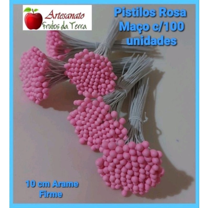 Material Pistilos para flores cor Rosa