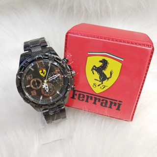 relógio aço inoxidável masculino Ferrari + caixinha