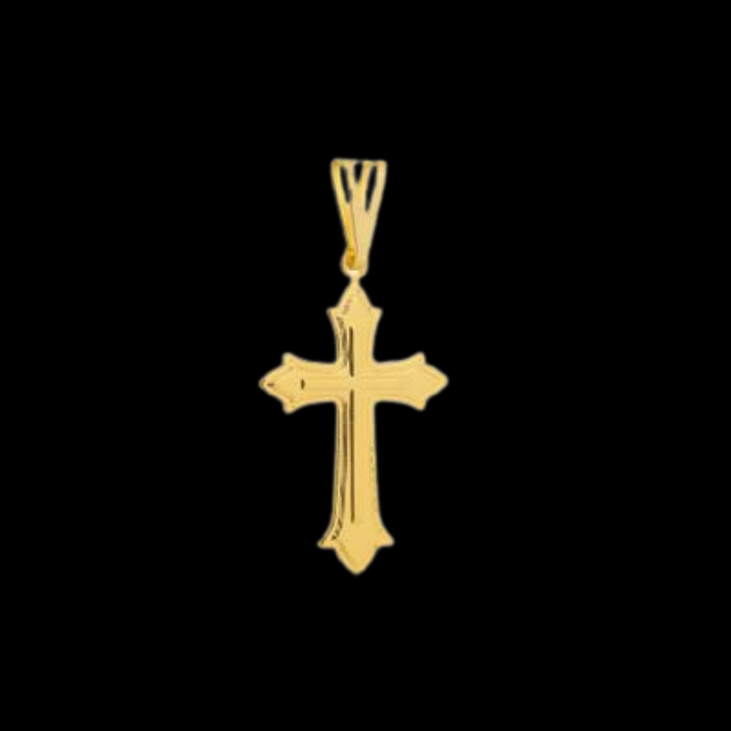 Combo Corrente Veneziana + Pingente Cruz 19  Banhado a Ouro 18k