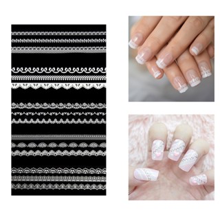 Kit Com 10 Adesivos De Renda Decoracao Para Unhas Nail Art