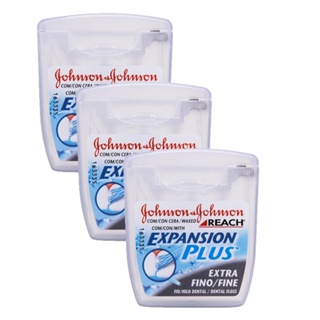 Kit com 3 Fios Dentais J&J Reach Expansion Plus Extra Fino 50m em Oferta na Shopee