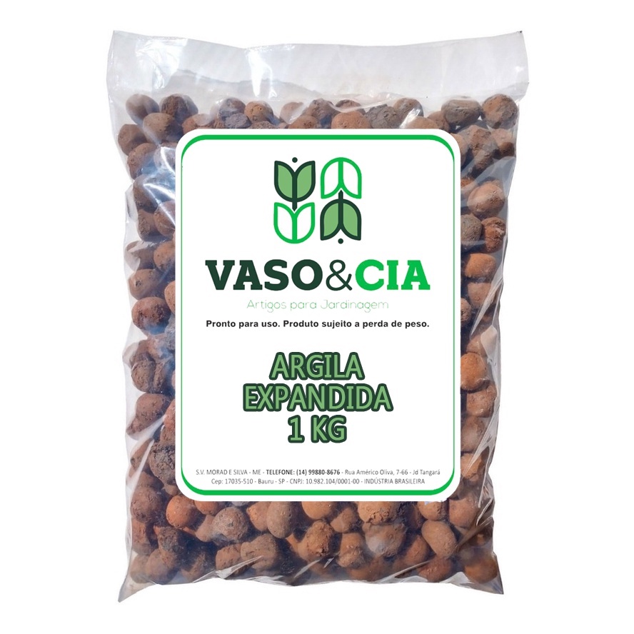 Argila Expandida 1 Kg - Paisagismo, Drenagem, Vasos, Jardim, Decoração e Construção - Vaso e Cia