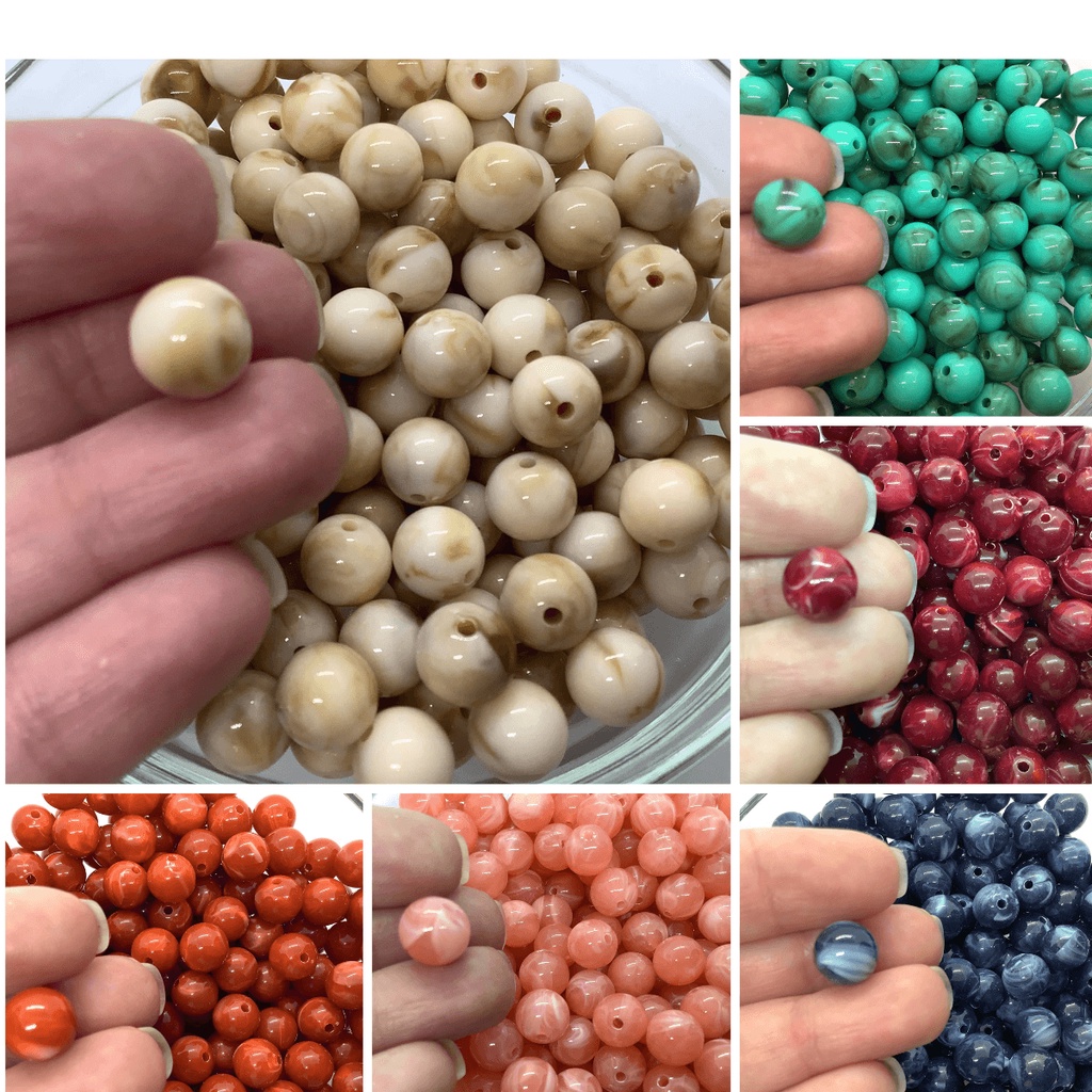 Pedra de Resina 10mm Para Terços Pulseiras Chaveiros Colares 60 Unidades em Oferta na Shopee