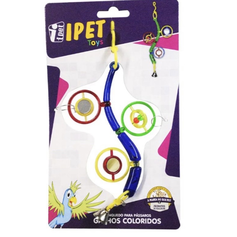 Brinquedo para pássaro Galhos coloridos  Espelho Calopsita Ring Neck Lóris Agapornis Maritaca Periquito Gaiola