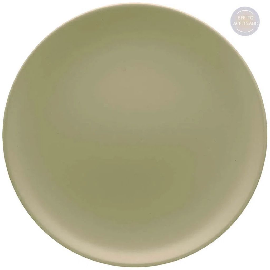 Prato Raso Unni Oliva Verde Escuro Cerâmica 26cm Oxford Porcelanas Ideal para Jantar e Mesa Decorada