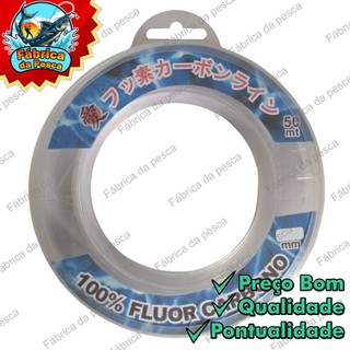 Linha Fluorcarbon Leader Transparente Vários Tamanhos 50 Mt.