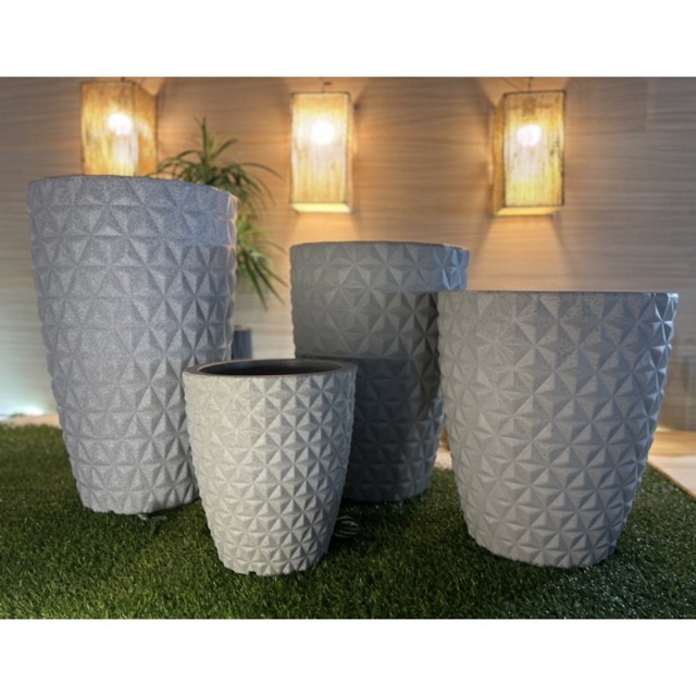 kit com quatro vasos polietileno redondo diamante n1 n2 n3 e n4