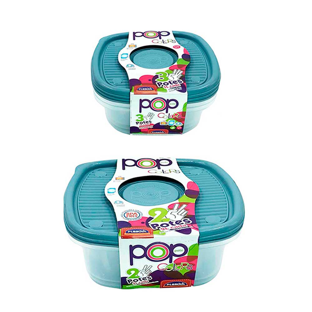 Conjunto 5 potes com tampa vasilha marmita fitness comida frutas alimentos mantimentos freezer geladeira microondas congelador tapoer tapauer tapuer