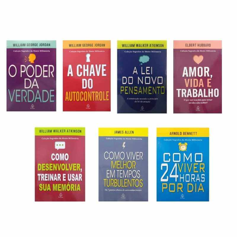 Combo com 7 Livros Coleção Segredos da Mente Milionária