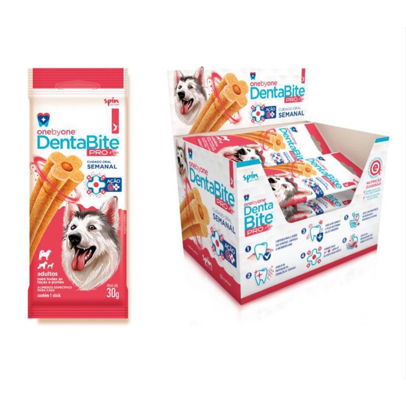 Kit Petisco Saúde Oral cães Denta Bite Pro Cuidado Oral Para Cachorro 15 Unidades