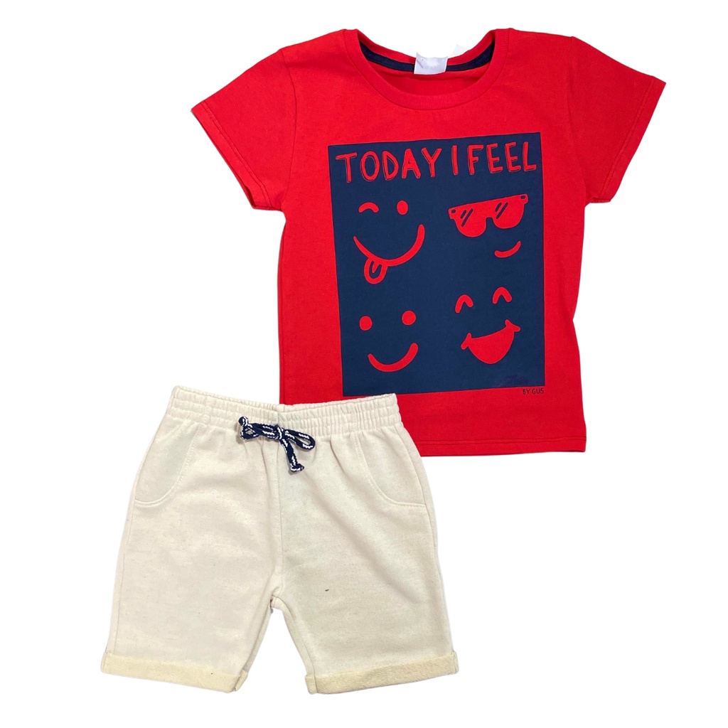 Conjunto infantil masculino blusa meia malha e bermuda moletinho 1-2-3