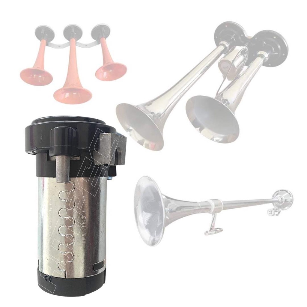 Mini Compressor Para Buzina a Ar Corneta Verdureiro Cromada 12V em Oferta na Shopee