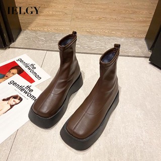 IELGY Botas Martin Com Sola Grossa Estilo Britânico Retrô