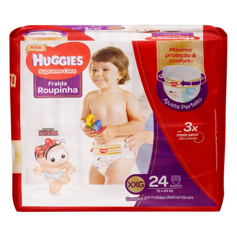 Fralda Roupinha Huggies Supreme Care XXG 24 Unidades