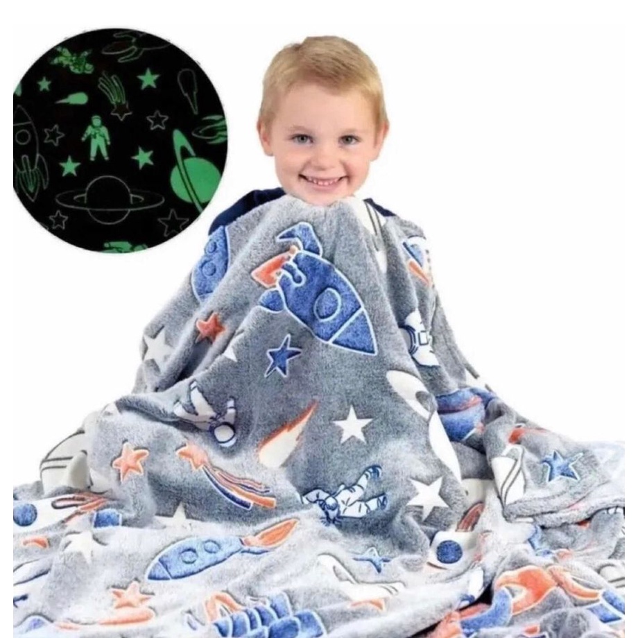 cobertor infantil que brilha no escuro astronauta (casal 2,00x1,80cm