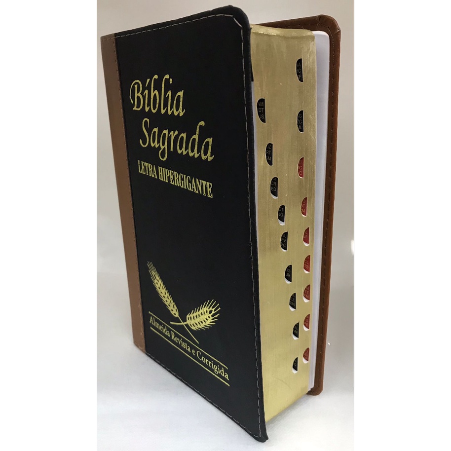 Biblia Sagrada Letra Hiper Gigante Sem Harpa Marrom Bicolor Luxo ...