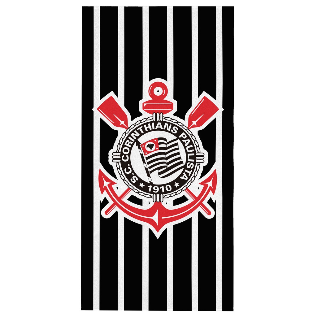 Toalha De Praia Aveludada Transfer Palmeiras; Santos; Corinthians; Cruzeiro; Atletico Mineiro 70x140