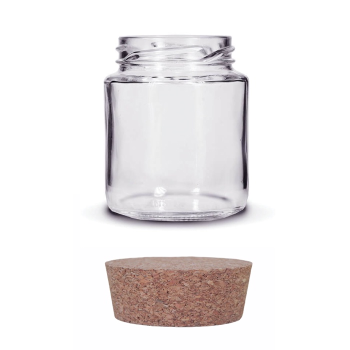 Pote Vidro Belém 240ml - Tampa Rolha - 5 Unidades - Para Tempero Vela Doce Mel Brigadeiro Geleia