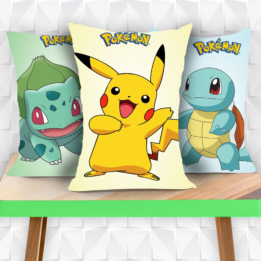 Almofadinhas decorativa Pokemon (presente gamer anime desenho japones pikachu naninha infantil coleção)  enfeite quarto em Oferta na Shopee