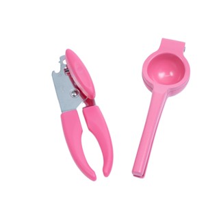Kit abridor de latas e espremedor de limão 2 pçs rosa– Oikos