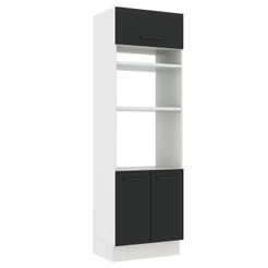 Torre Quente Armário de Cozinha 70 cm 3 Portas Branco/Preto Agata Madesa