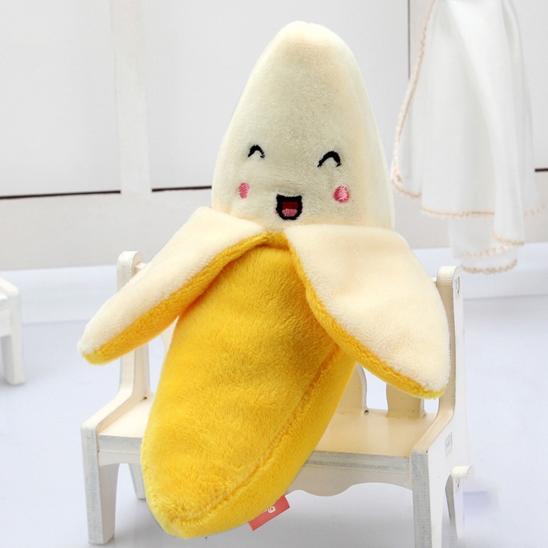 Banana Brinquedo de Cachorro Pet Mordedor Pelúcia Com Apito Som