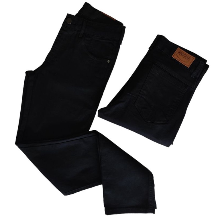 Calça Jeans Masculina Preta Com Elastano Slim Skiny De Fábrica Jeans Preta De Serviço Tradicional Escura e Clara