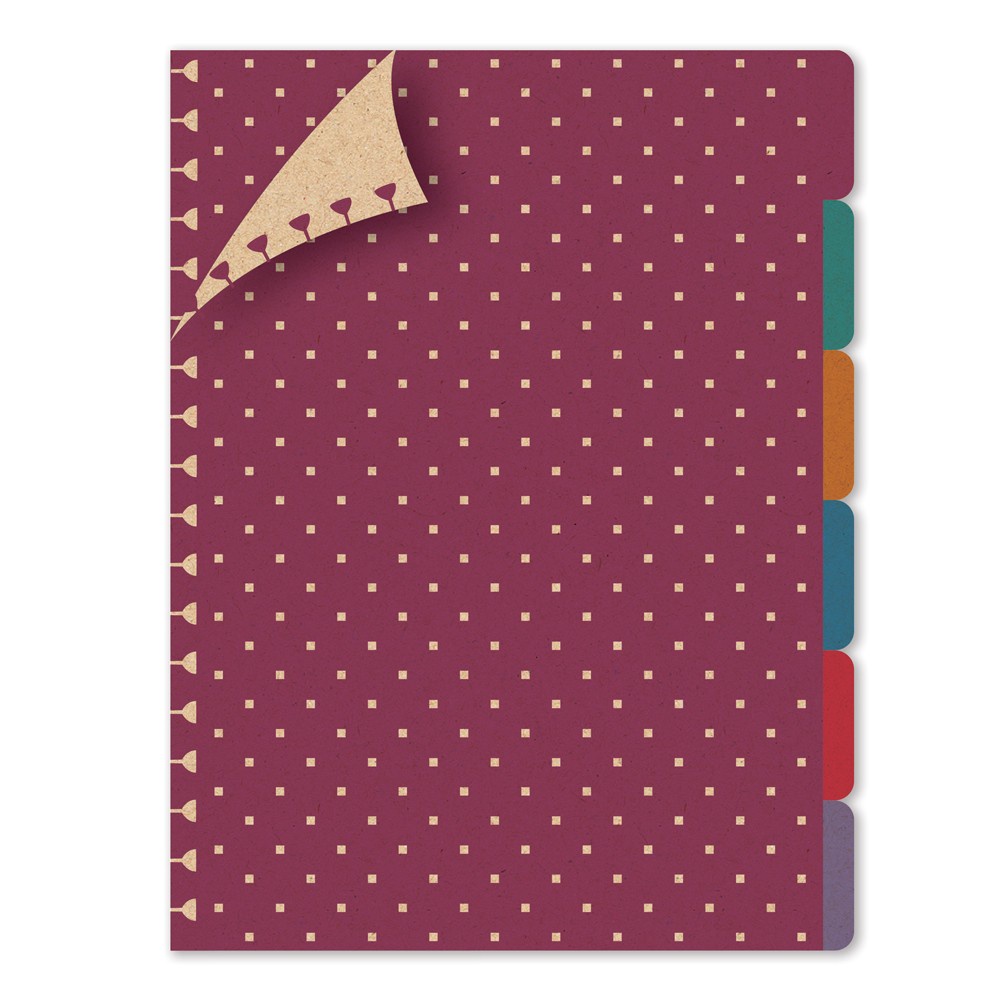 Divisórias P/ Caderno Colegial Folhas Removíveis Kraft Coloridas c/6 unid. Fina Ideia