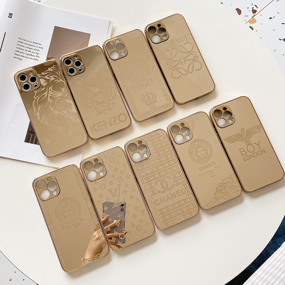 Capa De Celular Espelho Dourado Luxuoso Para IPhone 11 12 13 14 Pro Max 