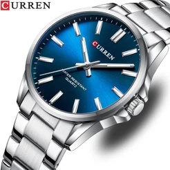 Relógio Masculino CURREN Original Apontador Luminoso Criativo Discador De Aço Inoxidável Quartzo Impermeável Casual Negócios Esportes 9090 XS Sem Caixa