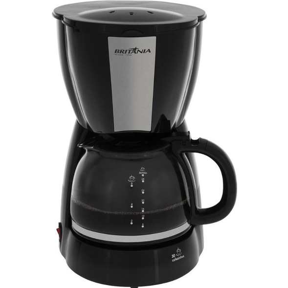 CAFETEIRA MEDIA BRITANIA 30 CAFÉS 800W - PORTA FILTRO REMOVIVEL