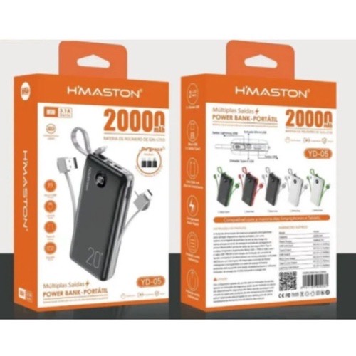 Carregador Portatil YD-06 Power Bank Turbo 20.000mah Original Hmaston
