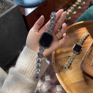 Pulseira De Aço Inoxidável Para Apple Watch 6 7 8 SE 40mm 41mm 44mm 45mm 49mm Ligação Slim Feminina iWatch Ultra Série 5 4 3 38m