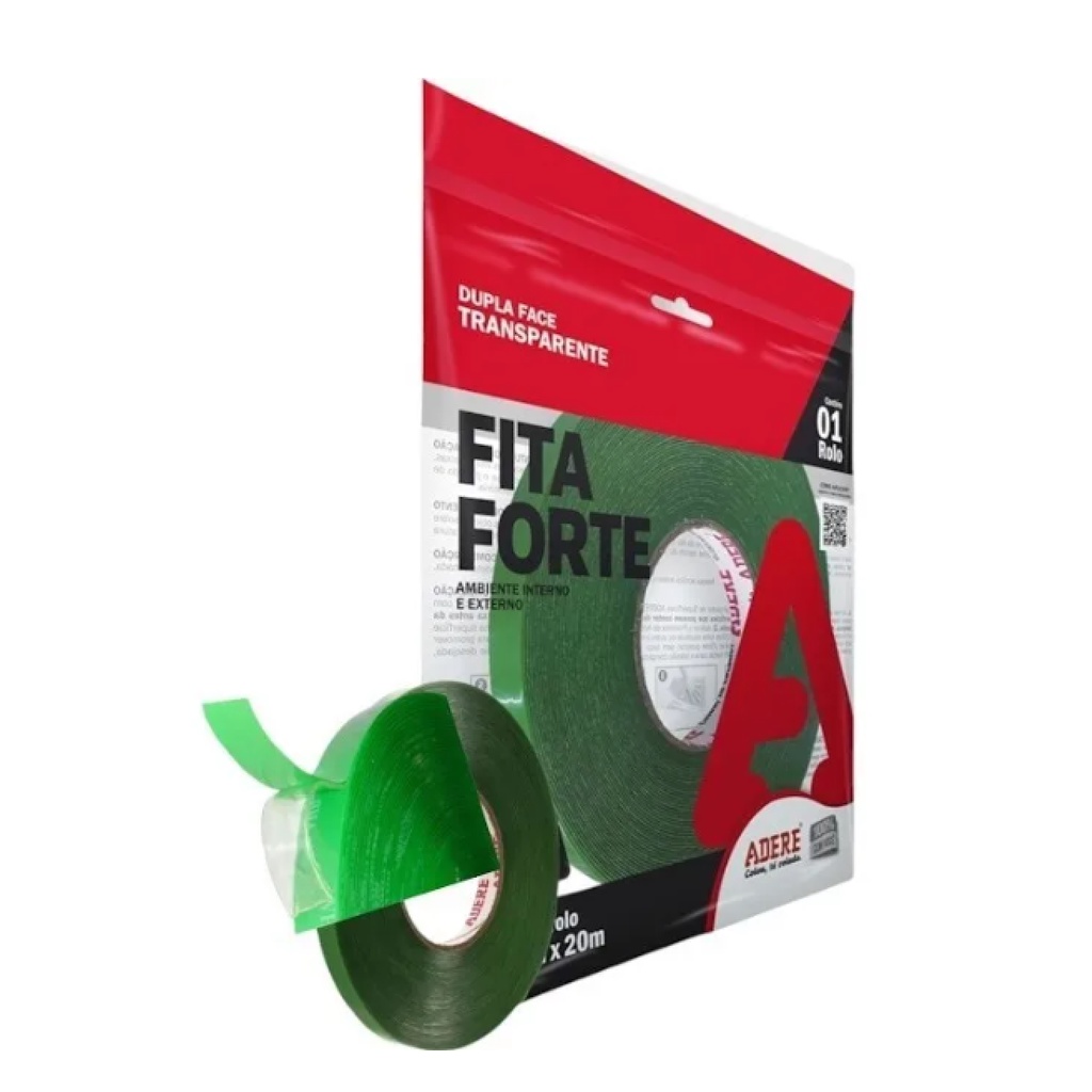 Fita Dupla Face Forte 12mm X 20m Adere - Fixacao Permanente