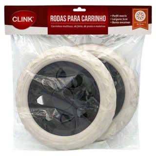 Kit 2 Rodinhas Emborrachada Para Carrinho De Feira Sacola 16Cm