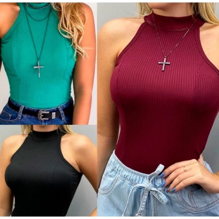 Blusinha Gola Princesa Feminina Canelada Moda Blogueira