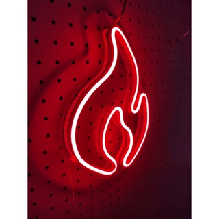 Placa Luminoso Neon De Led - fogo 27cm x 21cm em Oferta na Shopee