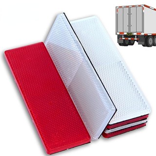 1 PC Vermelho Branco Refletivo Placa De Alerta Refletiva Adesivo Para Carro Caminhão Decalques Plásticos Adesivos De Segurança Refletor Retângulo Tiras Sinal De Veículo Acessórios