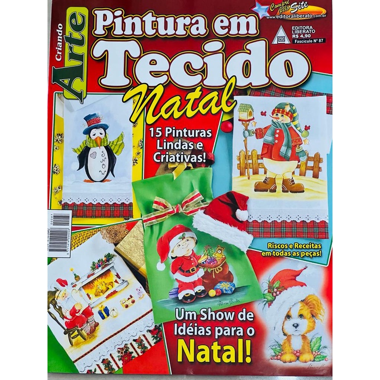Revista de Artesanato - Pintura em Tecido Natal (Nova) | Shopee Brasil